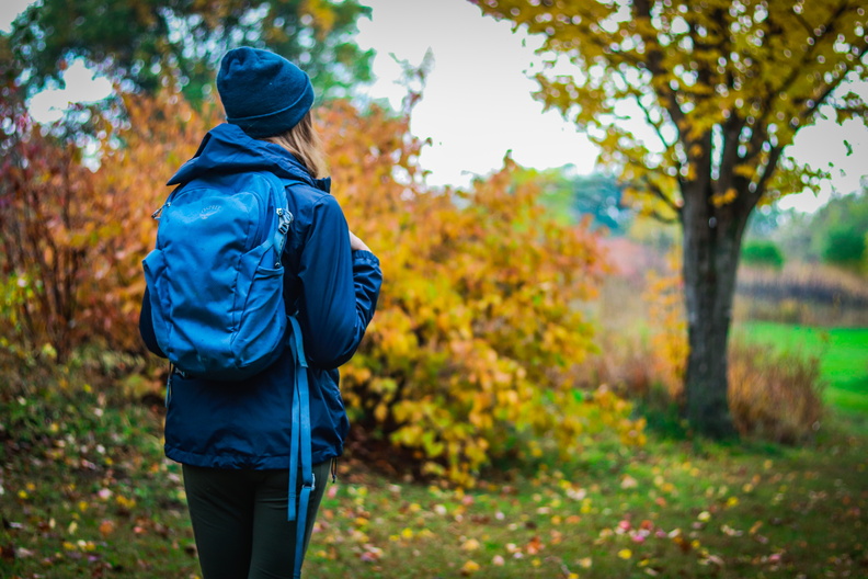 nature hike fall la riviere people